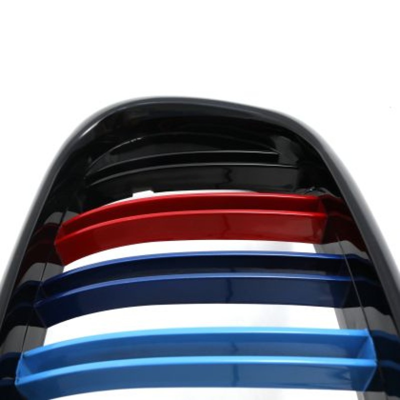 Καρδιές μάσκας BMW E39 (1995-2003) με διπλή γρίλια - tri color - 2τμχ.