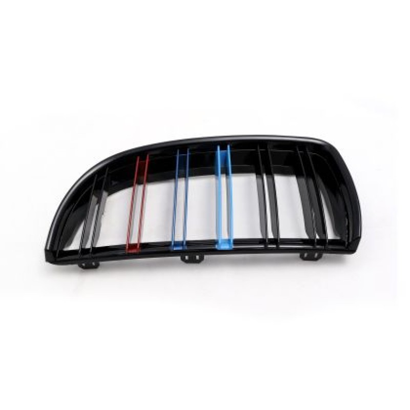 Καρδιές μάσκας BMW E90 με διπλή γρίλια (2005-2008) - tri color - 2τμχ.