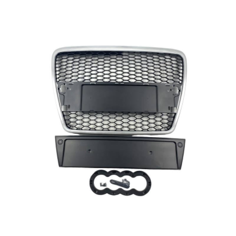 Μάσκα Audi A6 4F (2004-2008) - με πλαίσιο χρωμίου RS Look, χωρίς σήμα