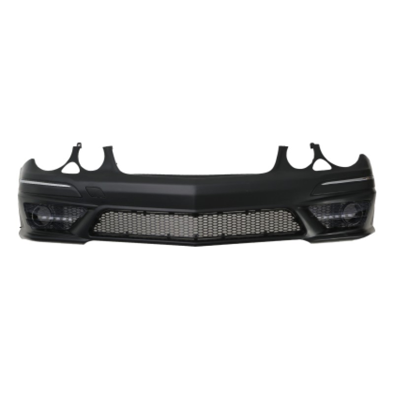 Προφυλακτήρας εμπρός Mercedes W211 E-Class (2006-2009) - AMG Design με LED φώτα ημέρας, με ανοίγματα parktronik