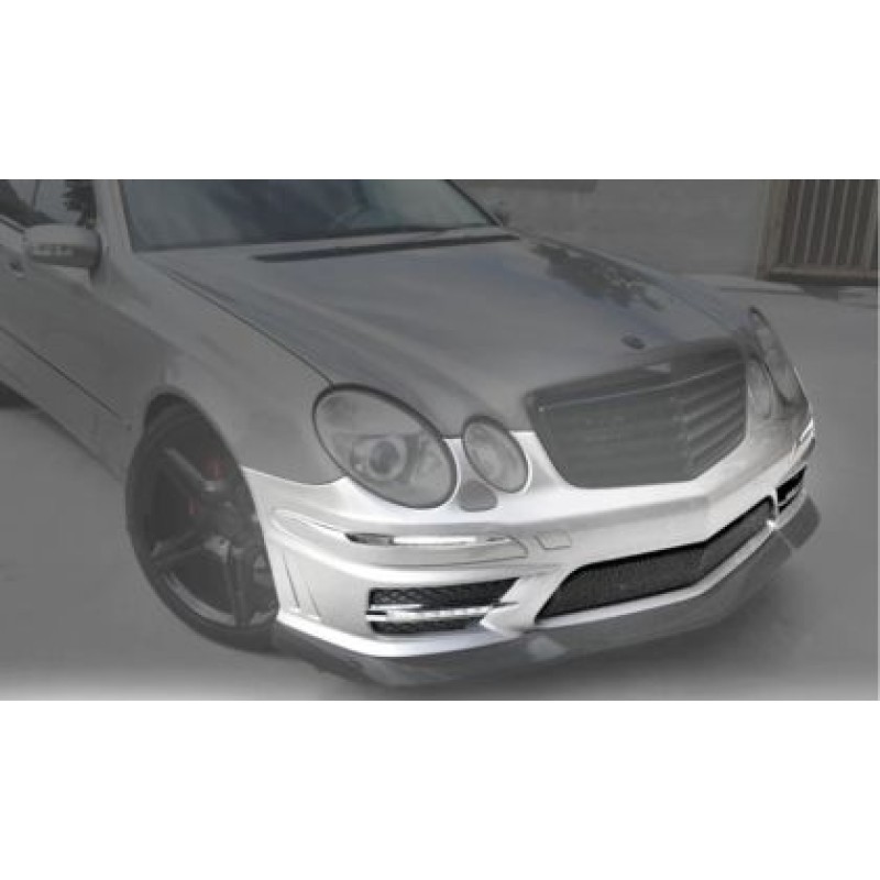 Προφυλακτήρας εμπρός Mercedes W211 E-Class (2006-2009) - AMG Design με LED φώτα ημέρας, με ανοίγματα parktronik