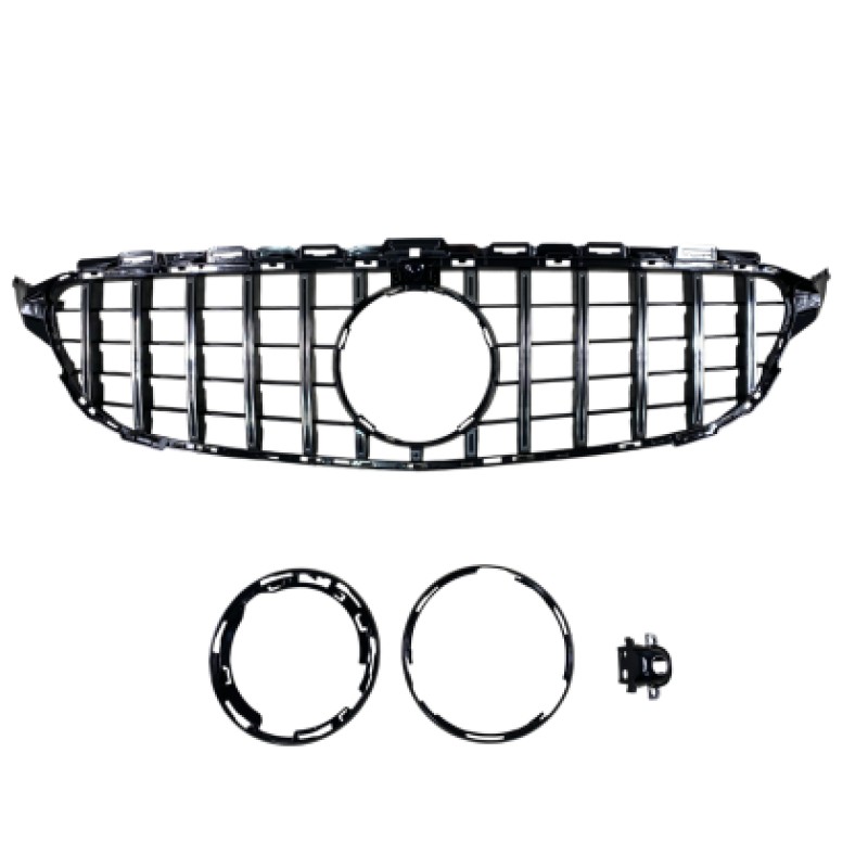 Μάσκα Mercedes W205 C-class (2014-2021) chrome/black - GT