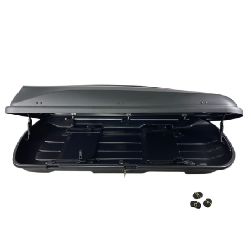 Μπαγκαζιέρα οροφής Junior Xtreme 2 195x78x39cm με διπλό άνοιγμα και κλειδί, 445 λίτρα - μαύρη
