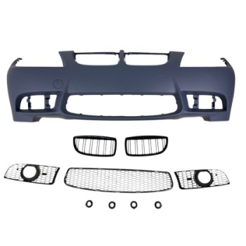 Προφυλακτήρας εμπρός BMW E90 (2008-2012) - M3 design με καρδιές, άνοιγμα για προβολάκια, χωρίς parktronic