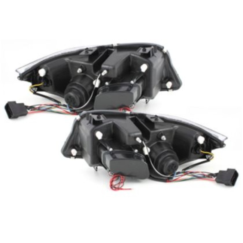 Φανάρια εμπρός BMW E90 (2005-2008) angel eyes - CCFL μαύρα , με λάμπες (Η1) - σετ 2τμχ.