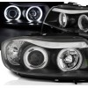 Φανάρια εμπρός BMW E90 (2005-2008) angel eyes - CCFL μαύρα , με λάμπες (Η1) - σετ 2τμχ.