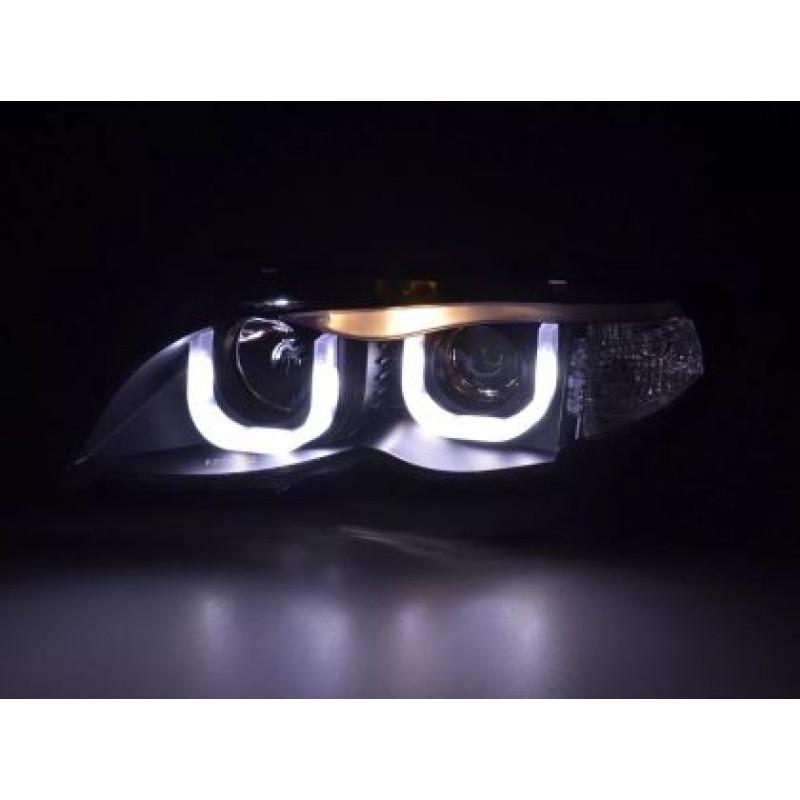 Φανάρια εμπρός BMW E46 (2001-2005) με 3D angel eyes sedan,combi
