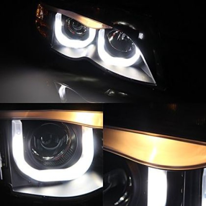 Φανάρια εμπρός BMW E46 (2001-2005) με 3D angel eyes sedan,combi