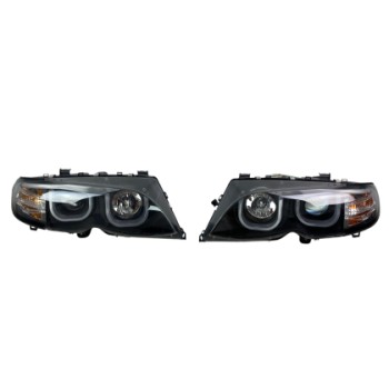 Φανάρια εμπρός BMW E46 (2001-2005) με 3D angel eyes sedan,combi Φανάρια εμπρός BMW E46 (2001-2005) με 3D angel eyes sedan,combi