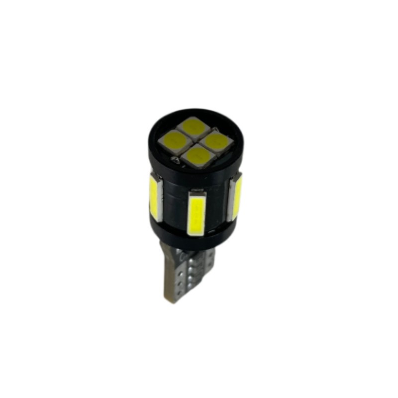 Led λάμπα τύπου Τ10 με 5 SMD led 7020 + 4 SMD μπροστά 3030 - Canbus 5000K - 1τμχ.