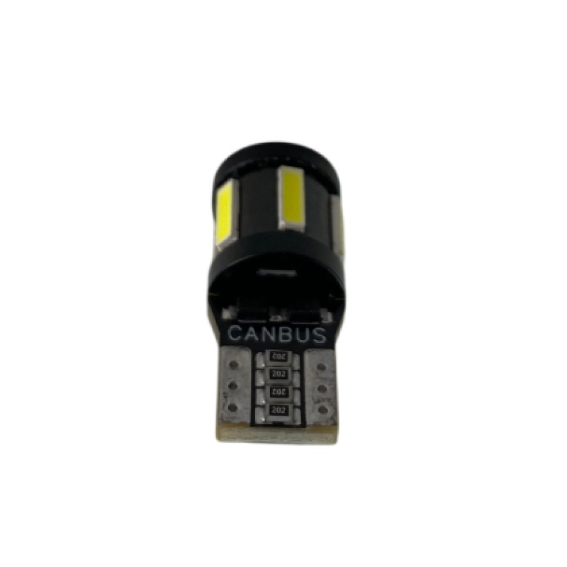 Led λάμπα τύπου Τ10 με 5 SMD led 7020 + 4 SMD μπροστά 3030 - Canbus 5000K - 1τμχ.