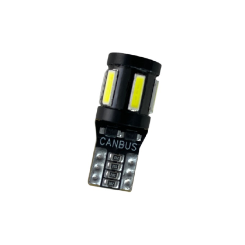 Led λάμπα τύπου Τ10 με 5 SMD led 7020 + 4 SMD μπροστά 3030 - Canbus 5000K - 1τμχ.