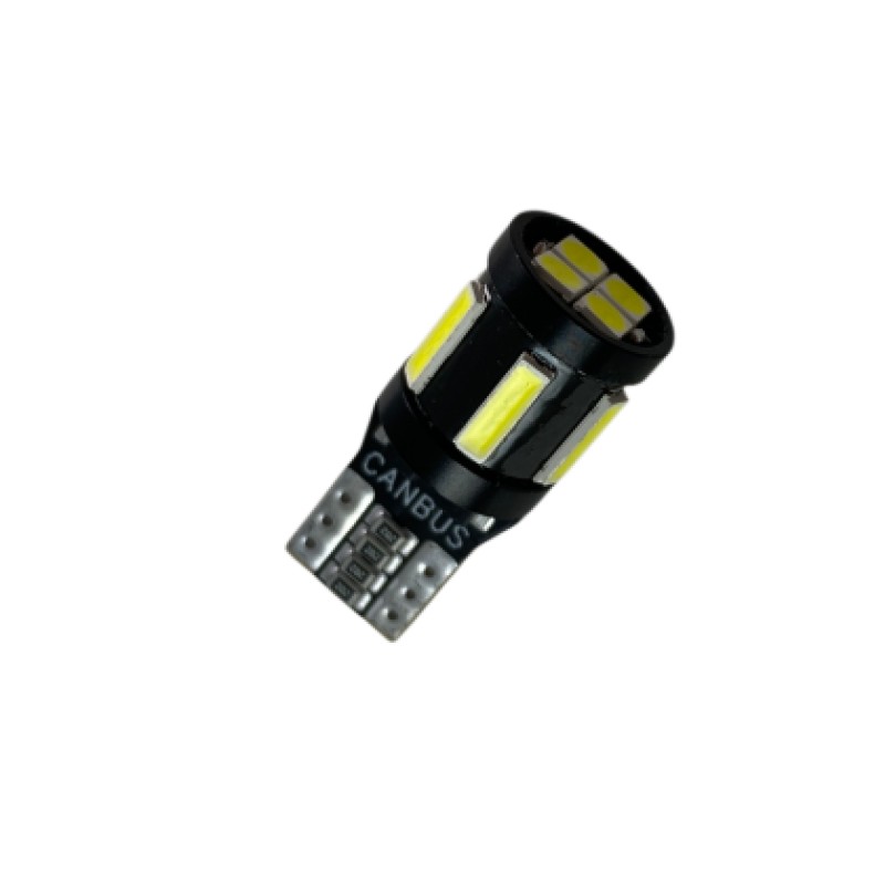 Led λάμπα τύπου Τ10 με 5 SMD led 7020 + 4 SMD μπροστά 3030 - Canbus 5000K - 1τμχ.