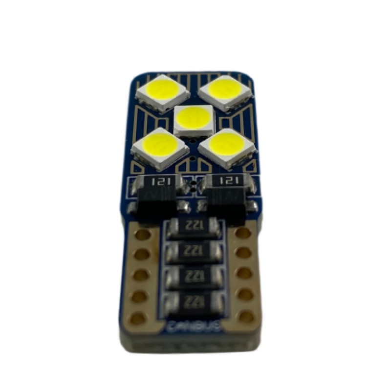 Led λάμπα τύπου Τ10 με 5+5 SMD led 3030 - Canbus - 1τμχ.