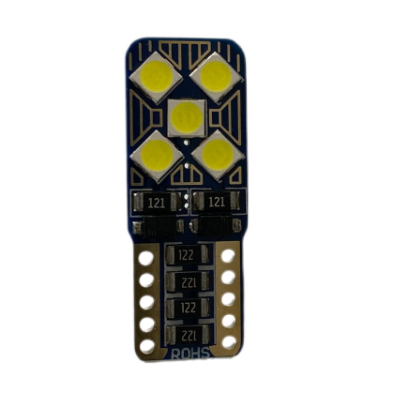Led λάμπα τύπου Τ10 με 5+5 SMD led 3030 - Canbus - 1τμχ.