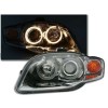 Φανάρια εμπρός Audi A4 (2004-2008) angel eyes - chrome , χωρίς λάμπες (Η7) - σετ 2τμχ.