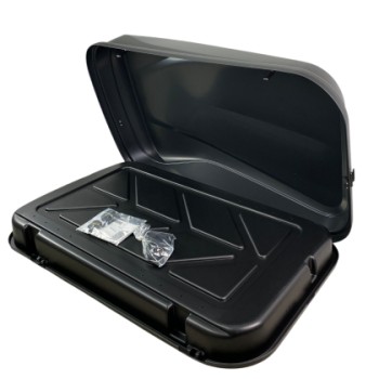 Μπαγκαζιέρα οροφής Junior Easy 145x94x40cm με μονόπλευρο άνοιγμα και κλειδί, 420 λίτρα - μαύρη Μπαγκαζιέρα οροφής Junior Easy 145x94x40cm με μονόπλευρο άνοιγμα και κλειδί, 420 λίτρα - μαύρη