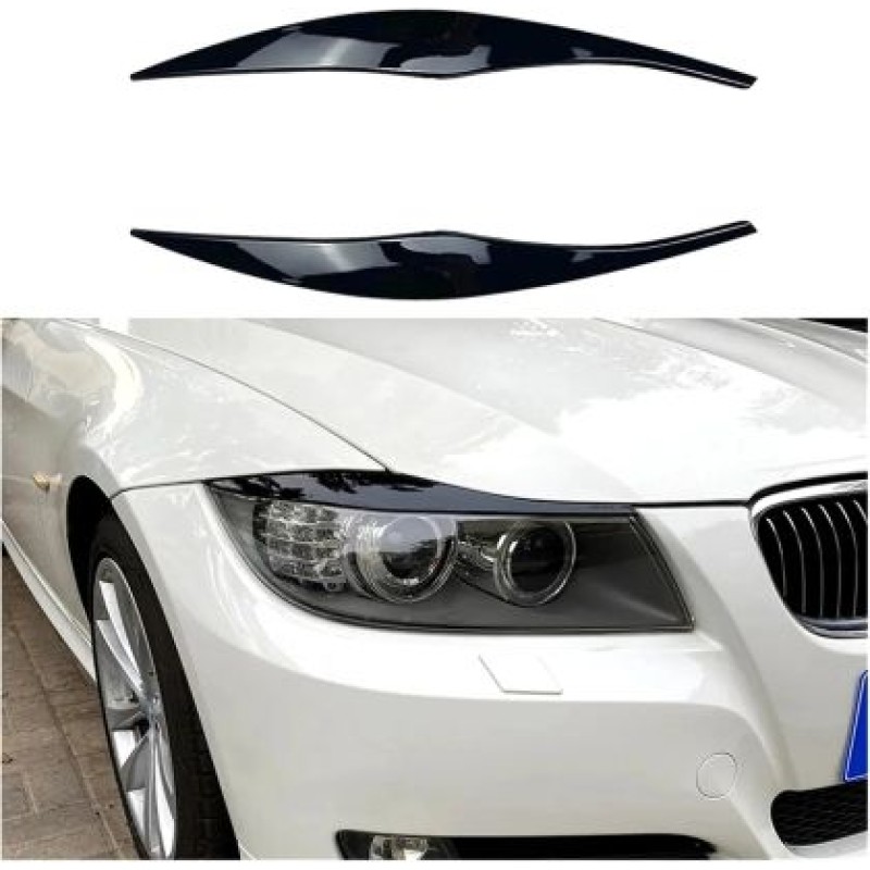 Φρυδάκια φαναριών BMW E90 (2005-2012) - μαύρα γυαλιστερά
