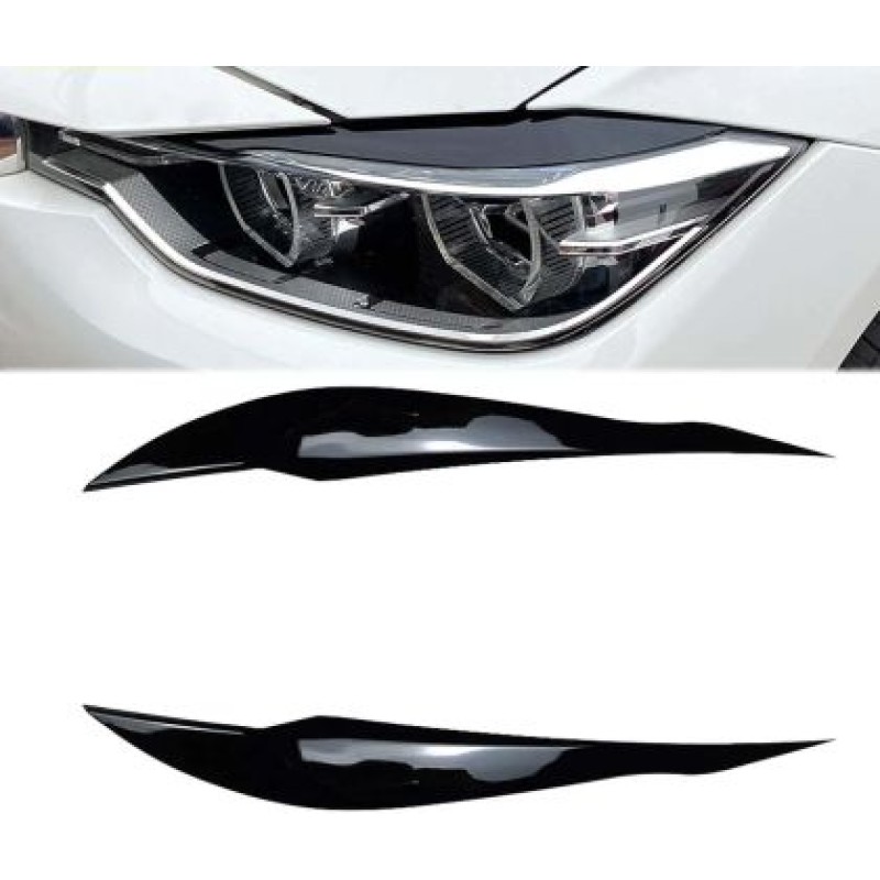 Φρυδάκια φαναριών BMW F30 (2011-2018) - μαύρα γυαλιστερά