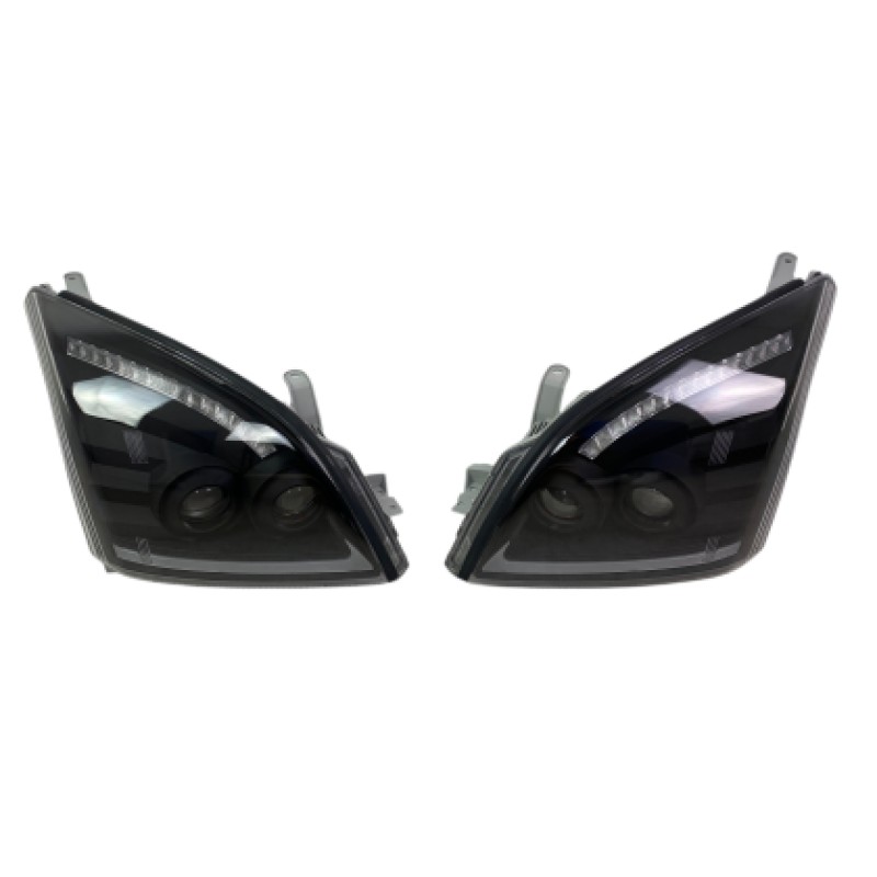Φανάρια εμπρός Led Toyota Land Cruiser 120 (2003-2009) led - μαύρα , με λάμπες (Η7) - σετ 2τμχ.