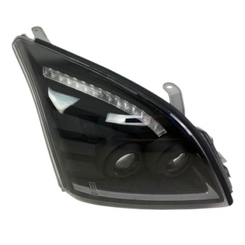 Φανάρια εμπρός Led Toyota Land Cruiser 120 (2003-2009) led - μαύρα , με λάμπες (Η7) - σετ 2τμχ.