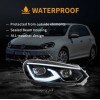 Φανάρια εμπρός Vw Golf 6 (2008-2014) led μαύρα, χωρίς λάμπες (D2S) - σετ 2τμχ.