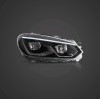 Φανάρια εμπρός Vw Golf 6 (2008-2014) led μαύρα, χωρίς λάμπες (D2S) - σετ 2τμχ.