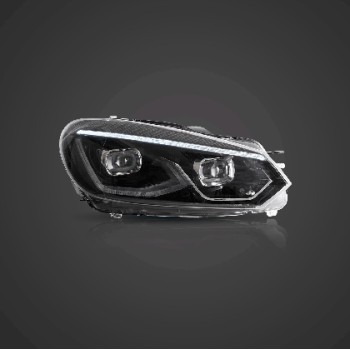 Φανάρια εμπρός Vw Golf 6 (2008-2014) led μαύρα, χωρίς λάμπες (D2S) - σετ 2τμχ. Φανάρια εμπρός Vw Golf 6 (2008-2014) led μαύρα, χωρίς λάμπες (D2S) - σετ 2τμχ.