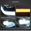 Φανάρια εμπρός Vw Golf 6 (2008-2014) led μαύρα, χωρίς λάμπες (D2S) - σετ 2τμχ.