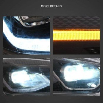 Φανάρια εμπρός Vw Golf 6 (2008-2014) led μαύρα, χωρίς λάμπες (D2S) - σετ 2τμχ. Φανάρια εμπρός Vw Golf 6 (2008-2014) led μαύρα, χωρίς λάμπες (D2S) - σετ 2τμχ.