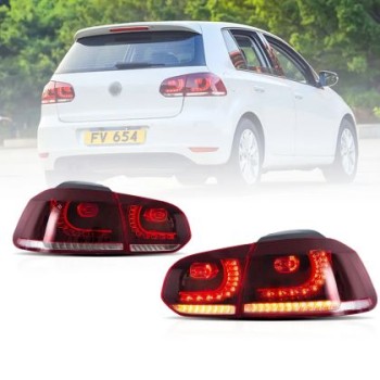 Πίσω φανάρια led Vw Golf 6 (2008-2014) GTI / R design με τρέχουμενο φλας, κόκκινα - σετ 2τμχ. Πίσω φανάρια led Vw Golf 6 (2008-2014) GTI / R design με τρέχουμενο φλας, κόκκινα - σετ 2τμχ.