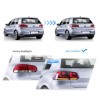 Πίσω φανάρια led Vw Golf 6 (2008-2014) GTI / R design με τρέχουμενο φλας, κόκκινα - σετ 2τμχ.
