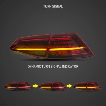 Πίσω φανάρια led Vw Golf 7 / 7.5 GTI / R design (2014-2021) με τρέχουμενο φλας, κόκκινα - σετ 2τμχ.