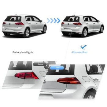 Πίσω φανάρια led Vw Golf 7 / 7.5 GTI / R design (2014-2021) με τρέχουμενο φλας, κόκκινα - σετ 2τμχ.