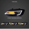 Φανάρια εμπρός Vw Polo (2009-2017) led μαύρα, χωρίς λάμπες (D2S) - σετ 2τμχ.