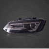 Φανάρια εμπρός Vw Polo (2009-2017) led μαύρα, χωρίς λάμπες (D2S) - σετ 2τμχ.
