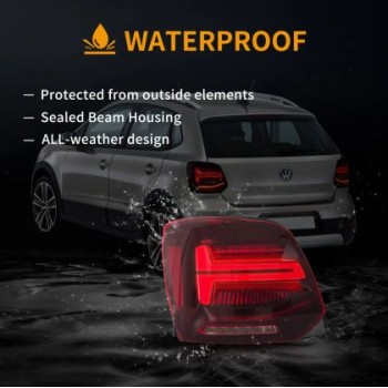 Πίσω φανάρια led Vw Polo (2009-2017) GTI / R design με τρέχουμενο φλας, κόκκινα - σετ 2τμχ.