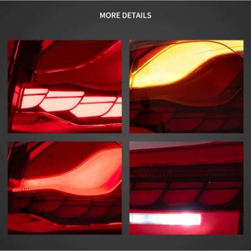 Πίσω φανάρια led BMW F32 / F33 / F36 / F82 / F83 (2014-2020) GTS design με τρέχουμενο φλας, κόκκινα - σετ 2τμχ.