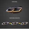 Φανάρια εμπρός Vw Golf 7 (2014-2018) led Silver line design, μαύρα, χωρίς λάμπες (D2S/H7) - σετ 2τμχ.