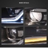 Φανάρια εμπρός Vw Golf 7 (2014-2018) led Silver line design, μαύρα, χωρίς λάμπες (D2S/H7) - σετ 2τμχ.