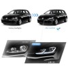 Φανάρια εμπρός Vw Golf 7 (2014-2018) led Silver line design, μαύρα, χωρίς λάμπες (D2S/H7) - σετ 2τμχ.