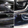 Φανάρια εμπρός Vw Golf 7.5 (2018-2021) led Silver line design, μαύρα, χωρίς λάμπες (D2S/H7) - σετ 2τμχ.