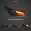 Φανάρια εμπρός Ford Focus (2015-2018) led μαύρα, χωρίς λάμπες (D2S) - σετ 2τμχ.