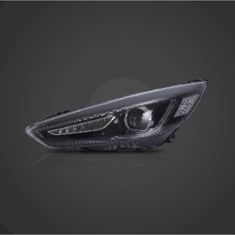 Φανάρια εμπρός Ford Focus (2015-2018) led μαύρα, χωρίς λάμπες (D2S) - σετ 2τμχ.