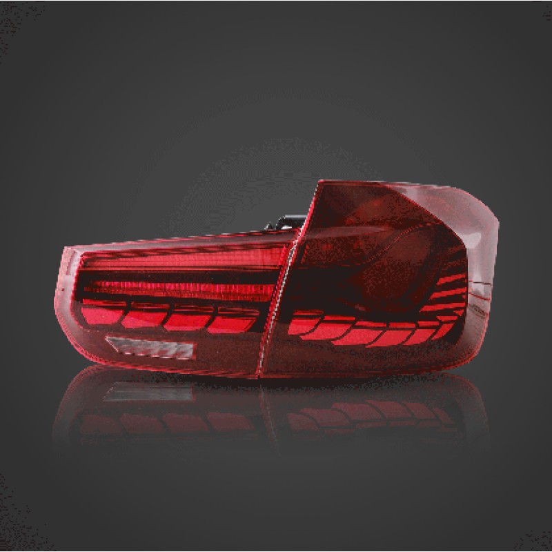 Πίσω φανάρια led BMW F30 / F80 (2012-2019) GTS design με τρέχουμενο φλας, κόκκινα - σετ 2τμχ.