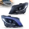 Φανάρια εμπρός Mercedes Vito W447 (2016-2023) led Matrix, μαύρα με DRL - σετ 2τμχ.
