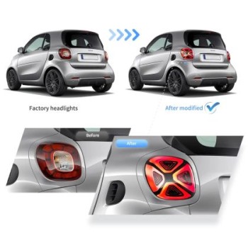 Πίσω φανάρια led SMART W453 (2015-2019) Fortwo / Forfour κόκκινα - σετ 2τμχ.