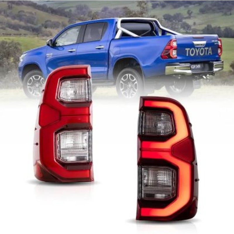 Πίσω φανάρια led Toyota Hilux (2015-2022) κόκκινα - σετ 2τμχ.