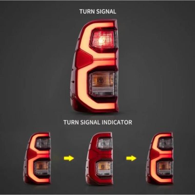 Πίσω φανάρια led Toyota Hilux (2015-2022) κόκκινα - σετ 2τμχ.