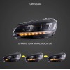 Φανάρια εμπρός Vw Golf 6 (2008-2014) led Demon Eyes design, μαύρα, χωρίς λάμπες (D2S) - σετ 2τμχ.
